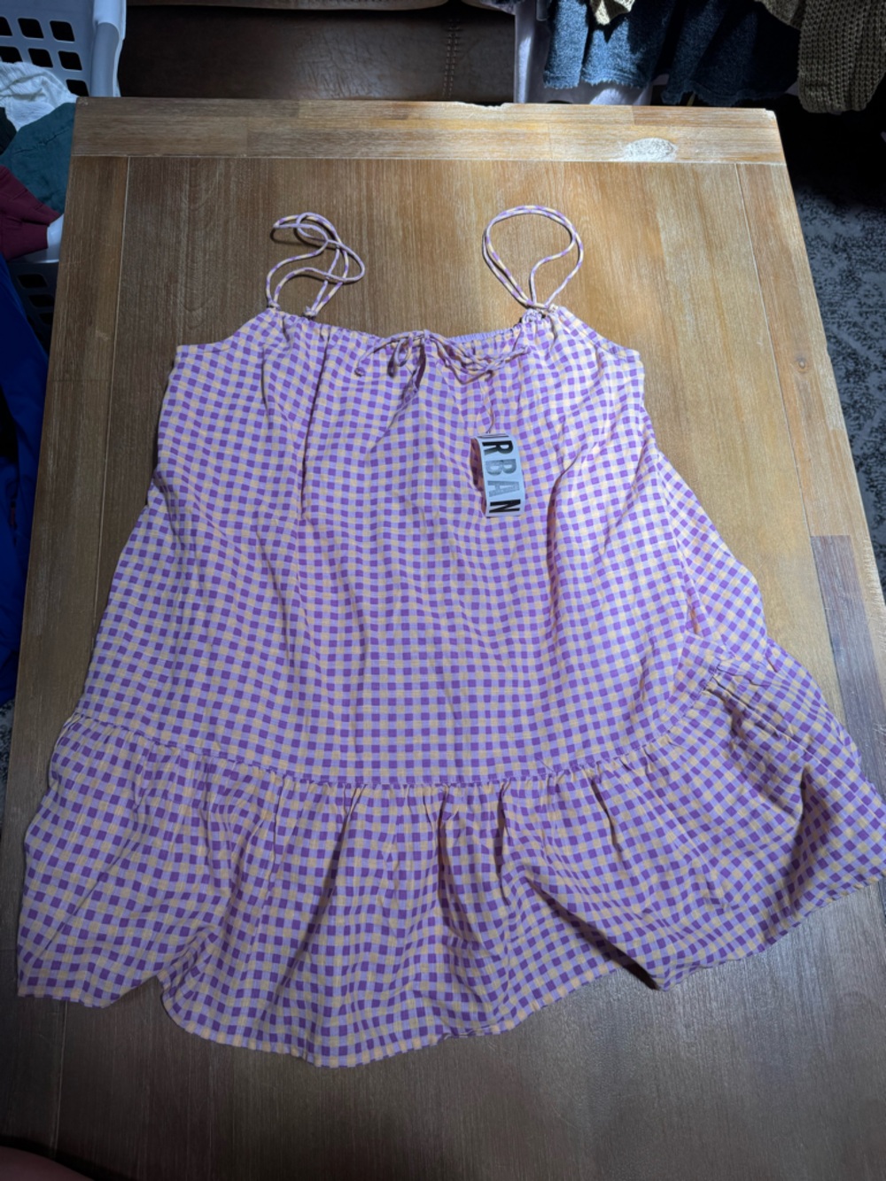 Urban Outfitters Lavender & Yellow Gingham Crop Top